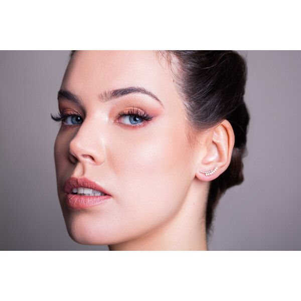 Brincos Ear Cuff - Zircónias Pérolas